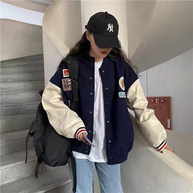 Áo khoác bóng chày dạ ép bomber unisex