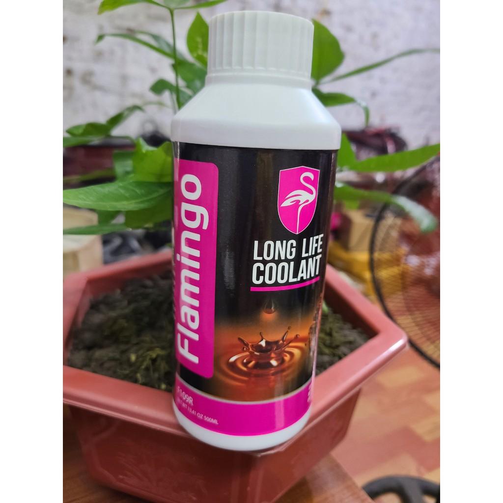 Chai Nước làm mát động cơ ô tô Flamingo Long Life CooLant F109R ( Nước Màu Hồng 500ml )