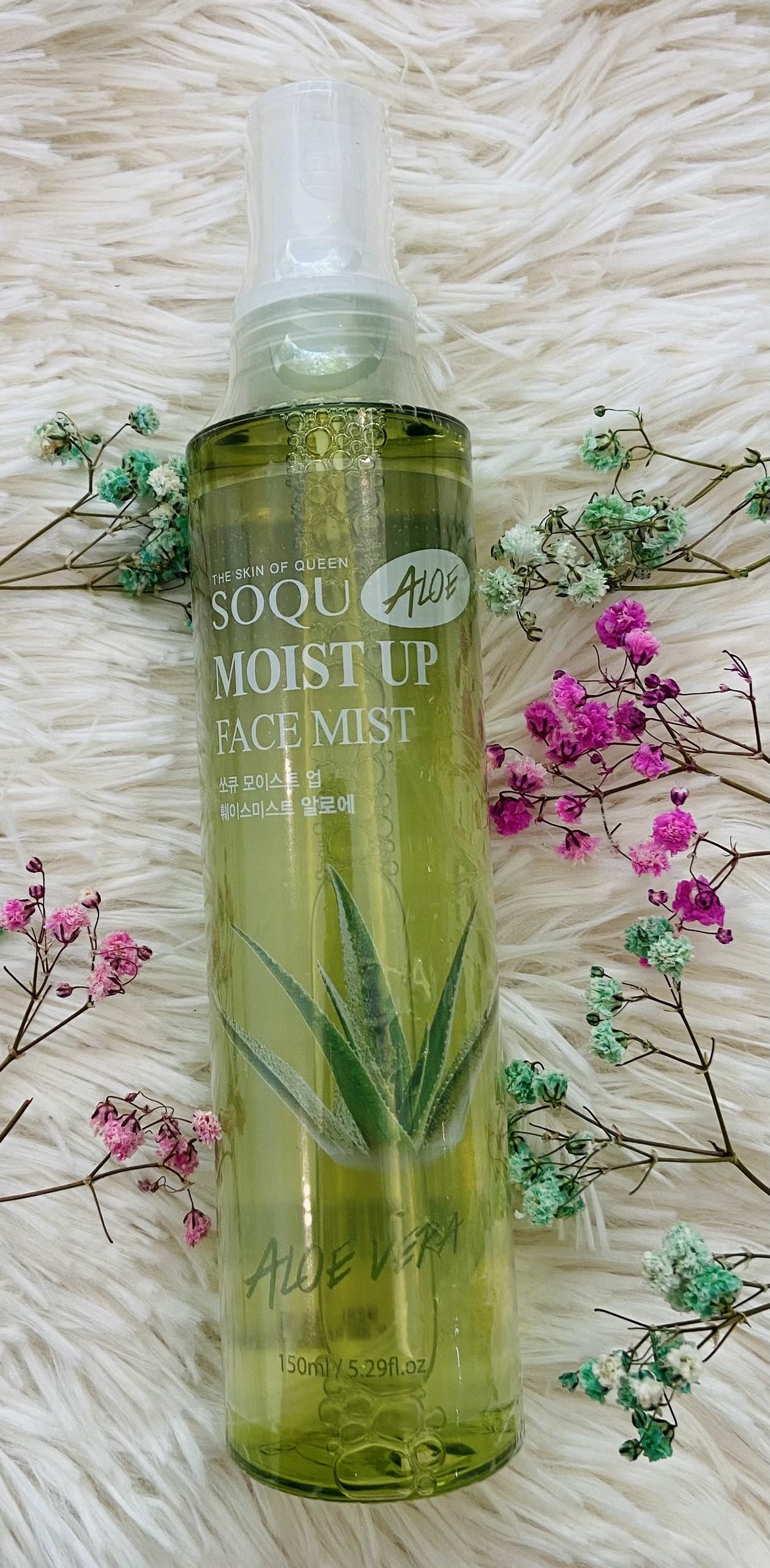 XỊT KHOÁNG DƯỠNG ẨM CHIẾT XUẤT NHA ĐAM Soqu Aloe Moist Up Face Mist 150ml