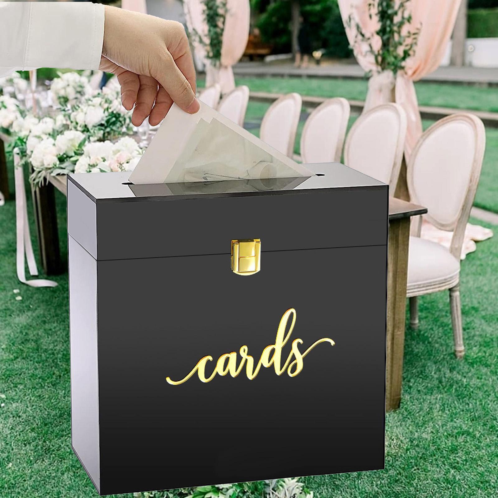 Black Acrylic  Box with Slot  Holder for Engagement