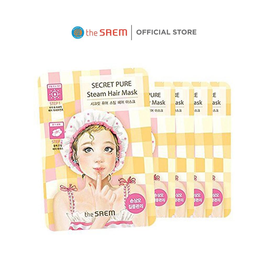 Mặt Nạ Ủ Tóc Cung Cấp Protein Giữ Tóc Mềm Mượt The Saem Secret Pure Steam Hair Mask 15g+5g