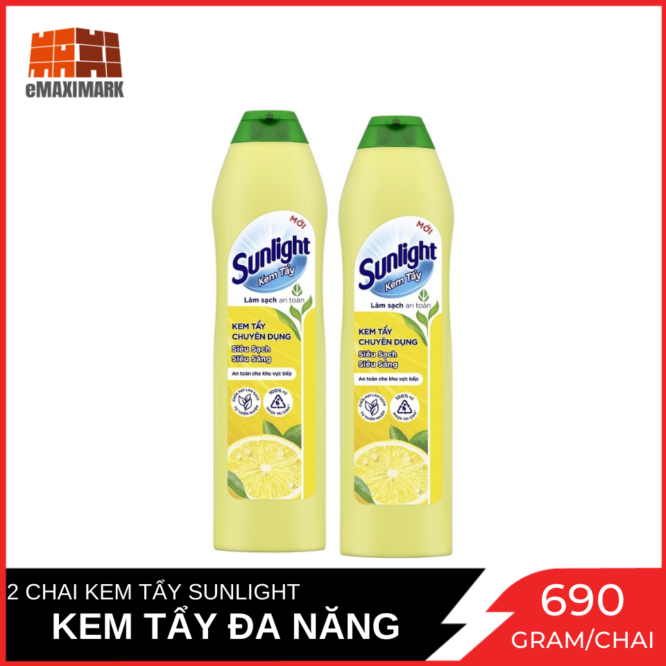 Combo 2 chai Kem Tẩy Đa Năng Sunlight Chai 690g x2