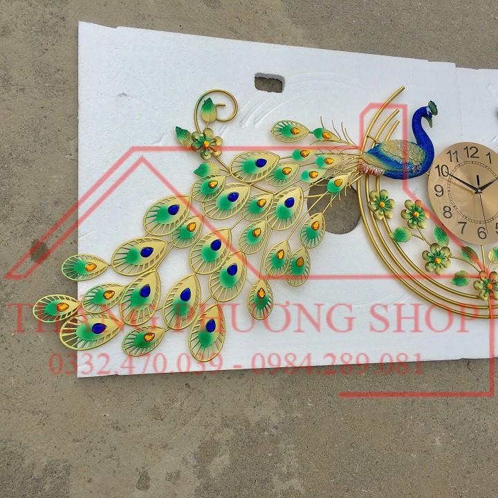 Đồng Hồ Treo Tường Trang Trí Chim Công Uyên Ương TP-066