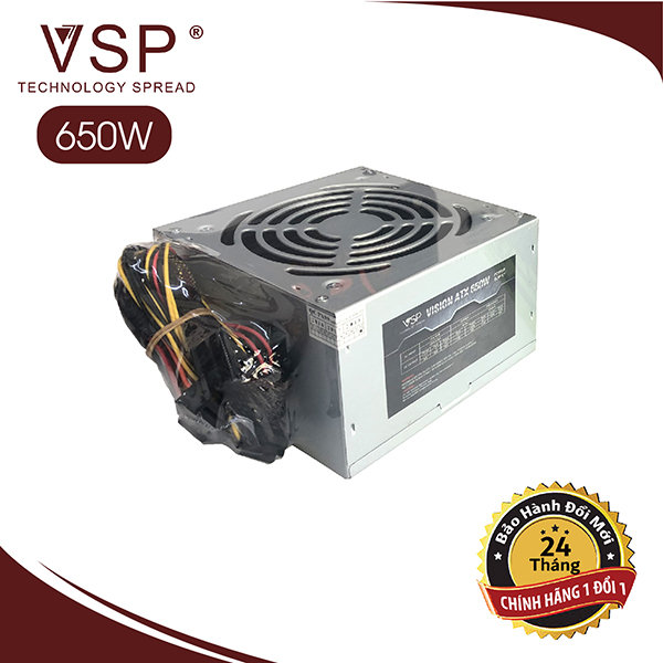 Nguồn VSP 650W Full Box - Kèm Dây Nguồn - JL - Hàng Chính Hãng