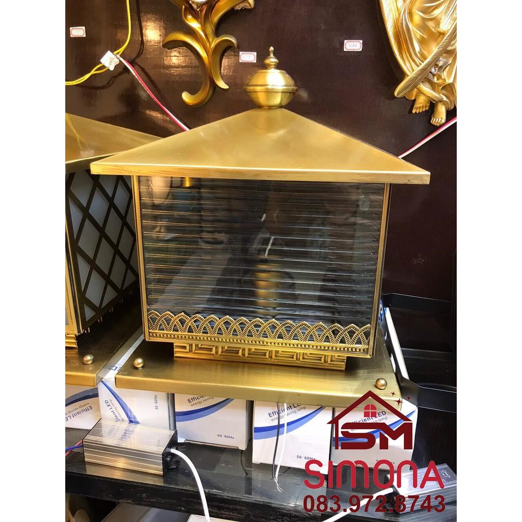 Đèn trụ cổng bằng đồng cỡ vuông 200mm TC 6035