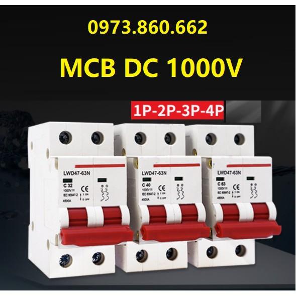 Bộ ngắt mạch MCB 2P 1000VDC dùng cho năng lượng mặt trời SOLAR