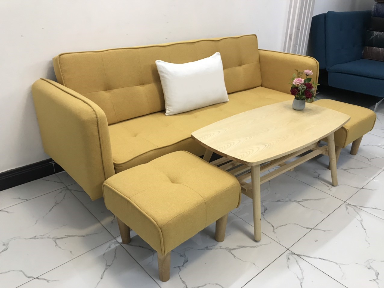 Bộ ghế sofa giường sofa bed tay vịn phòng khách sopha sivali07 salon