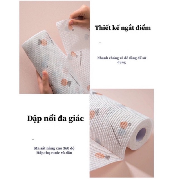 Giấy Lau Bếp Đa Năng, Cuộn Giấy Lau Đa Năng Có Thế Giặt Được Siêu Dai Tái Sử Dụng An Toàn Không Độc Hại