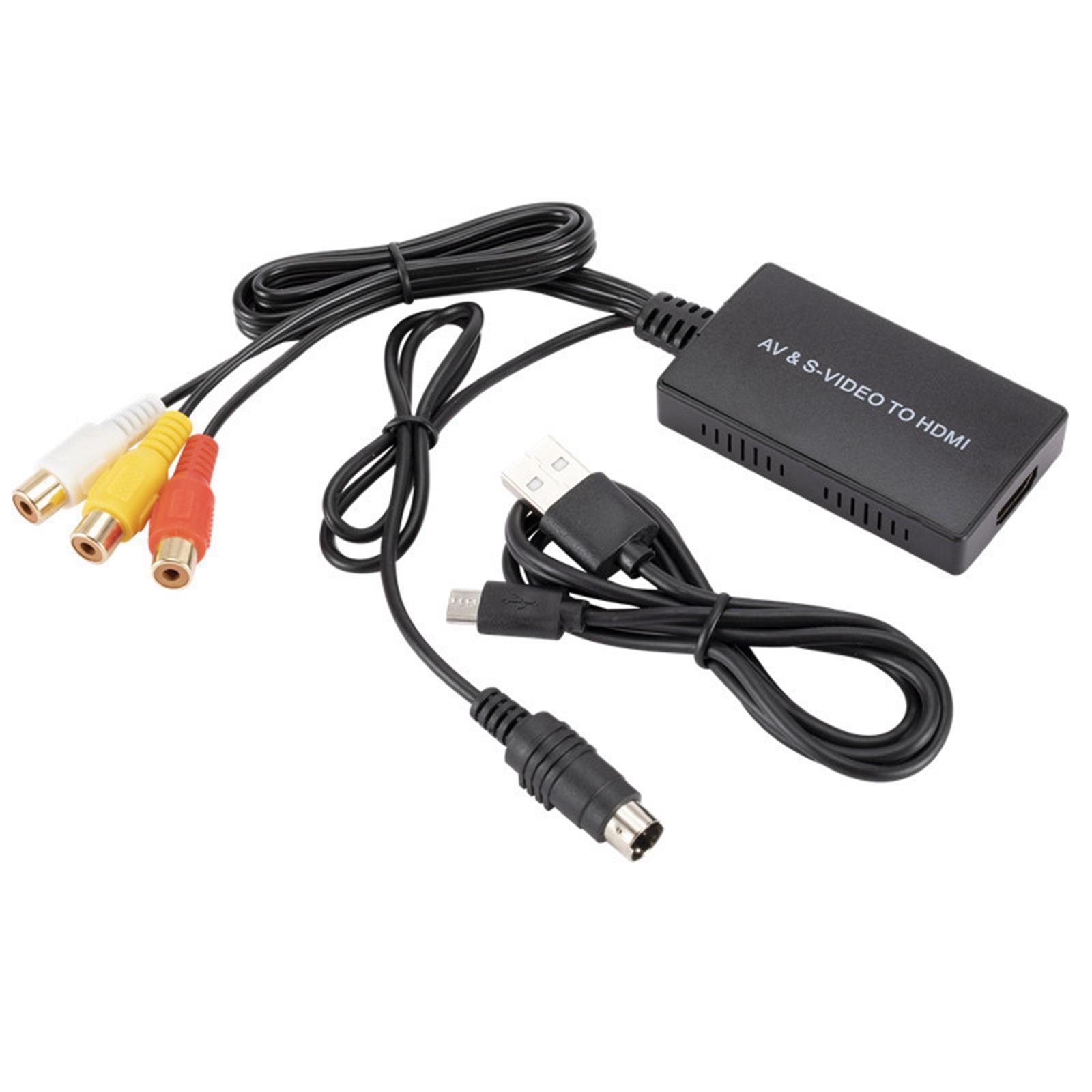 AV S-video to HDMI Converter PAL/NTSC for N64 VHS VCR Blue-Ray DVD Players