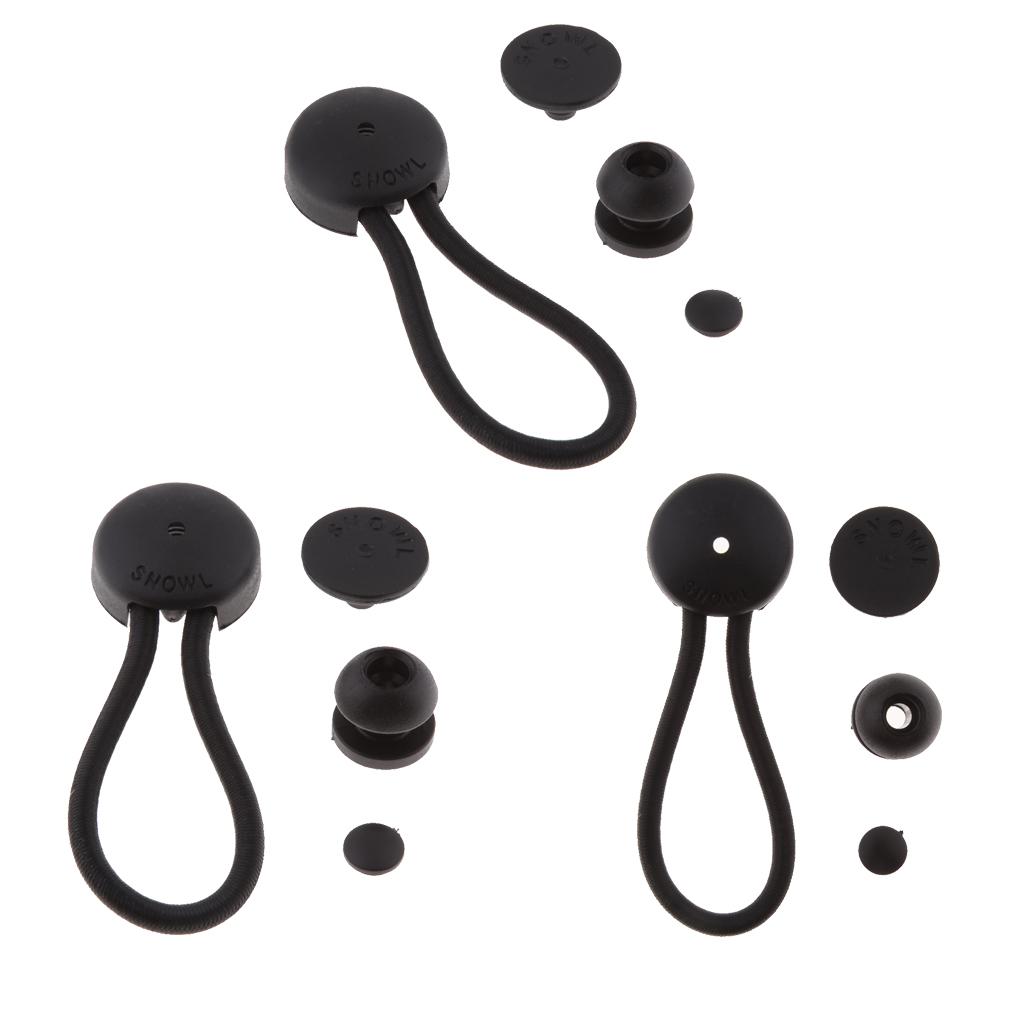 3 Đen Bóng Bungee Bungie Dây Bạt Thắt Lưng Dây Tán Mới