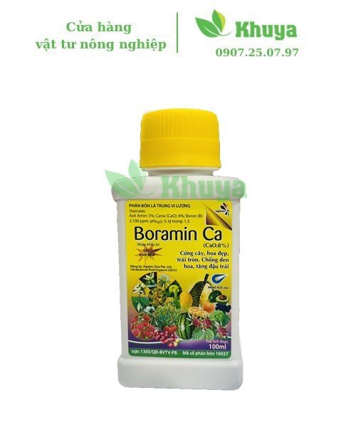 Phân bón lá trung vi lượng Boramin Ca 100ml Cứng cây - Tăng đậu trái