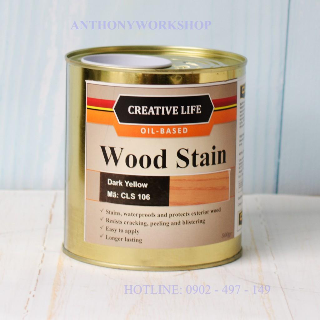 Màu sơn lau gỗ wood stain creative life lon 800g
