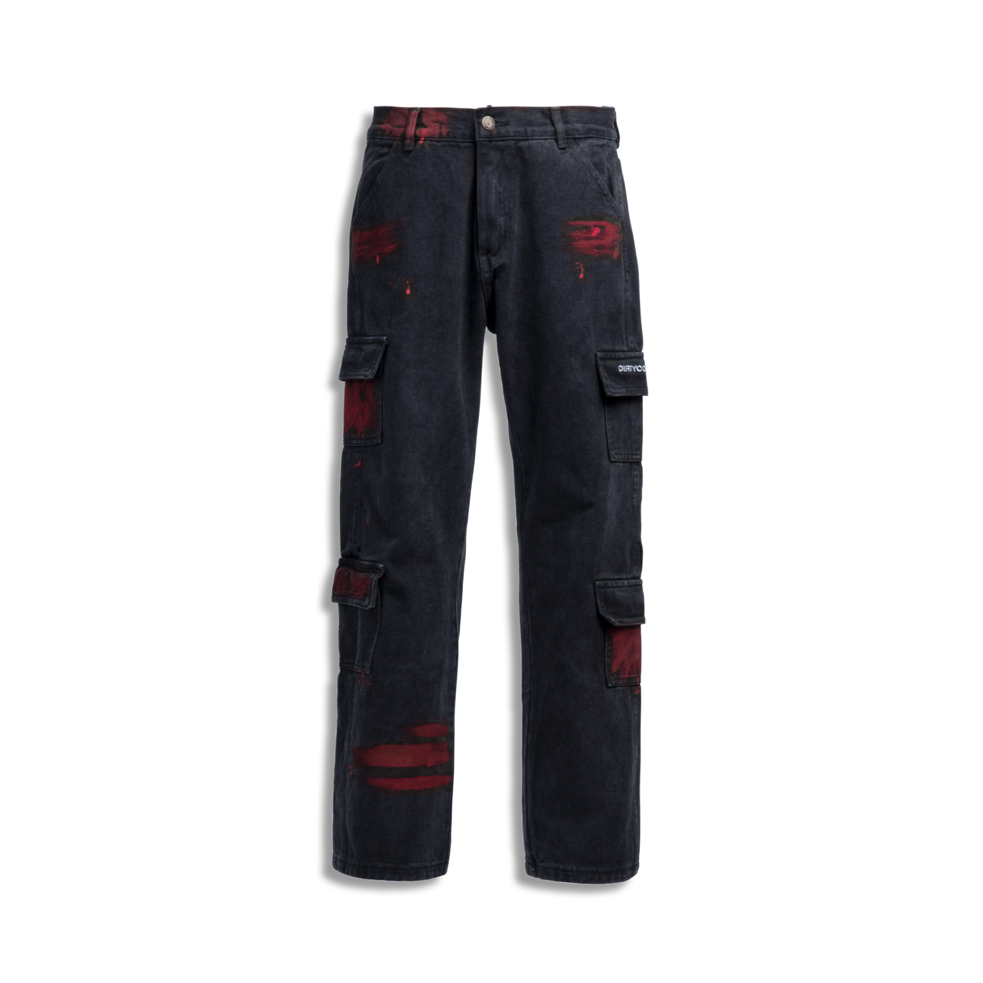 Quần DirtyCoins Splatter Cargo Pants - Black
