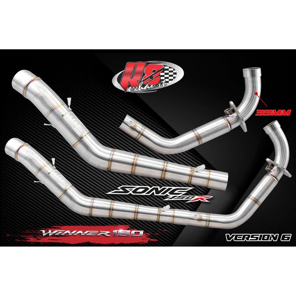 Cổ Pô Tăng R8 Racing 2 Khúc Winner, Winner X, Sonic 150 Bảo Hành Chất Liệu Inox 304 100% Không Bị Sét