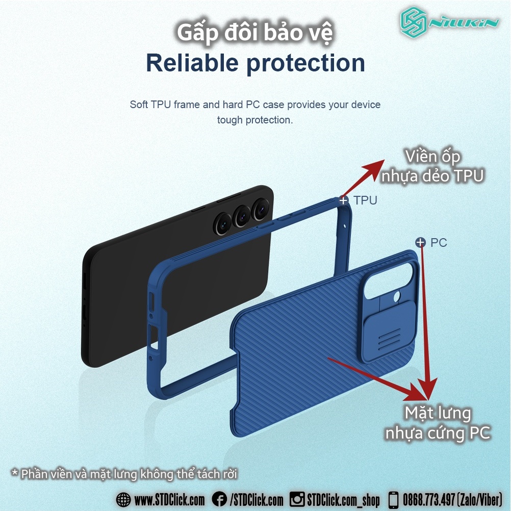 ỐP LƯNG DÀNH CHO ĐIỆN THOẠI SAMSUNG GALAXY A54 5G NILLKIN CAMSHIELD PRO BẢO VỆ CAMERA