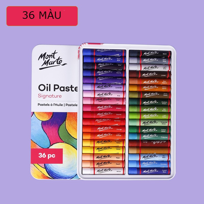 Màu sáp dầu cao cấp MONT MARTE của ÚC bộ 12/24/36/48 màu-Oil Pastels Lalunavn -B81