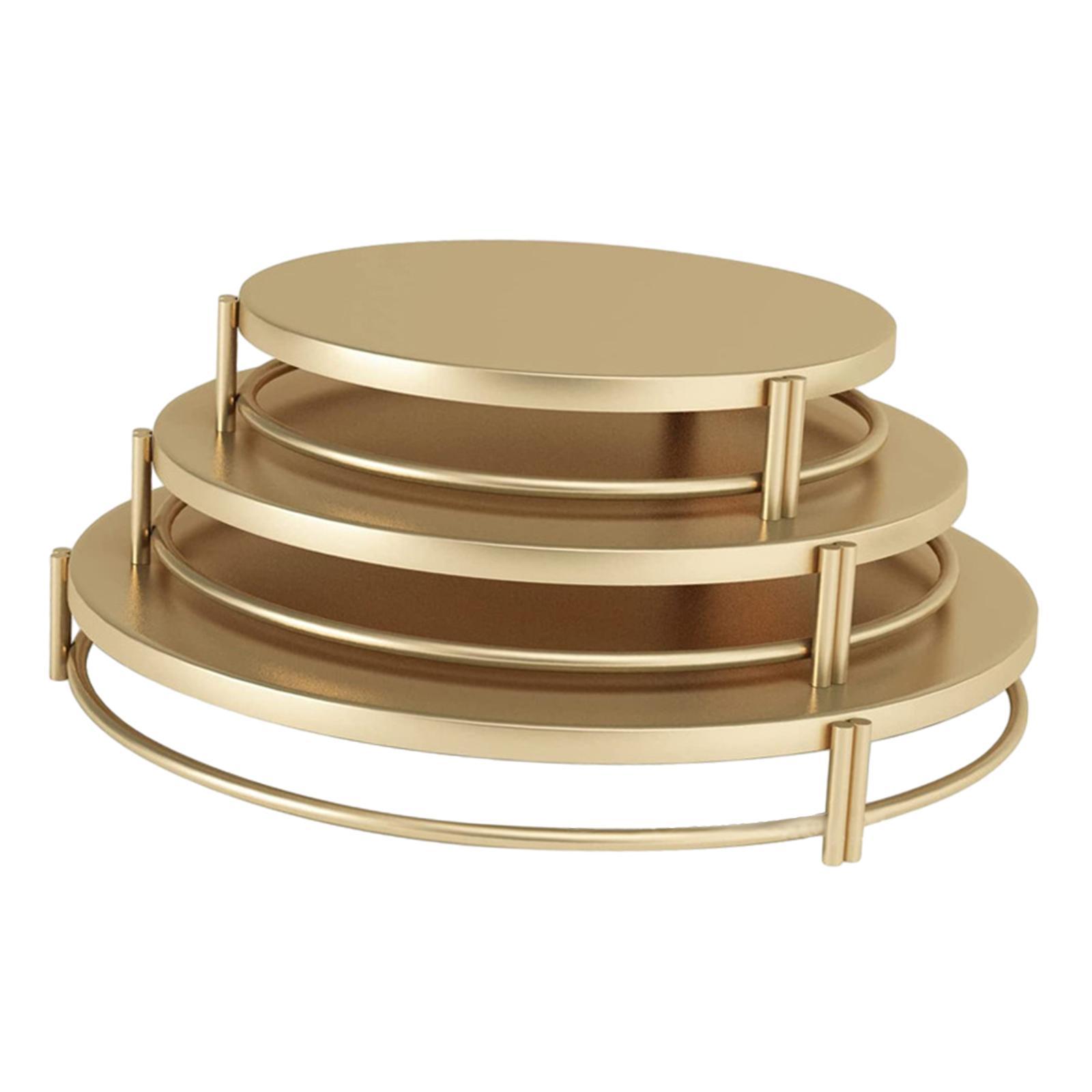 3x Cake Stands Set Candy Display Iron Round Simple Dessert Tray Dessert Storage Cake Plate for Event Countertop Birthday Kitchen Decoration