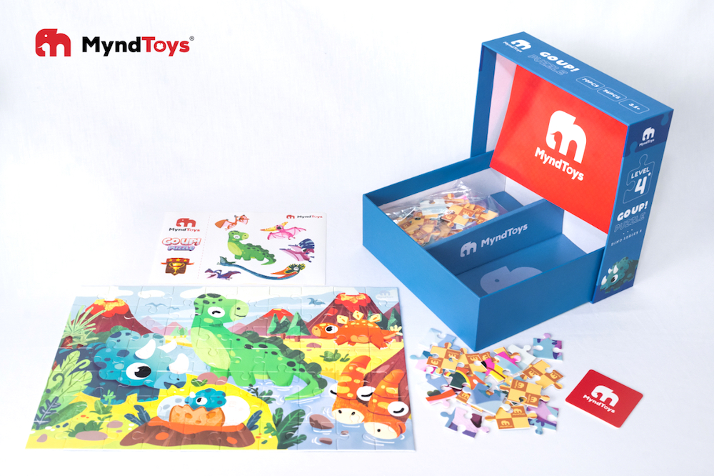 Ghép Hình Puzzle MyndToys Khủng Long Dino Series S (xanh) - Cấp Độ 4+ Cho Bé từ 3,5 Tuổi