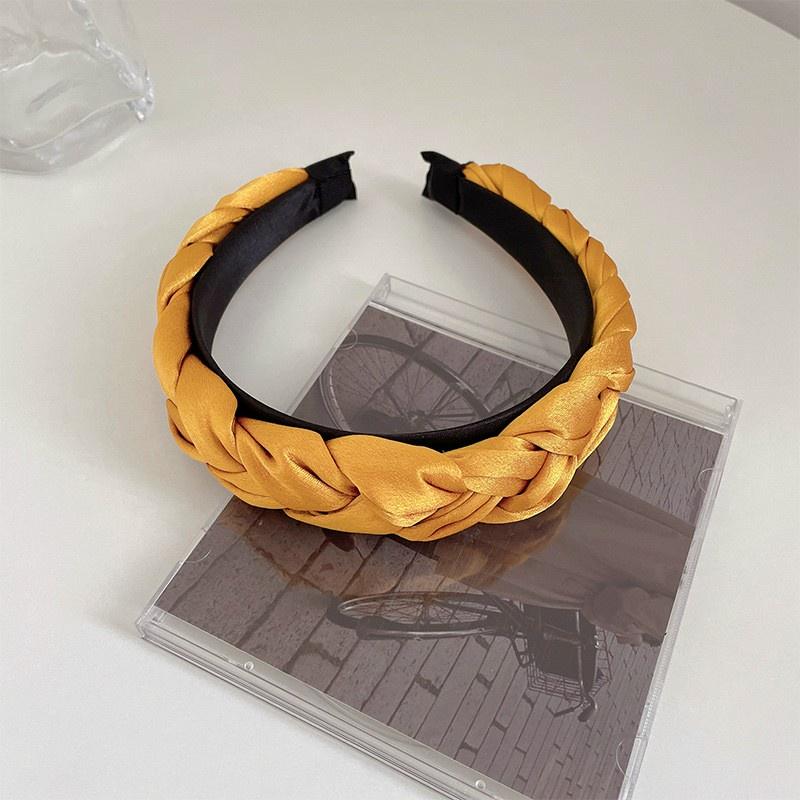 Bờm tóc trơn tết lụa satin nữ tính