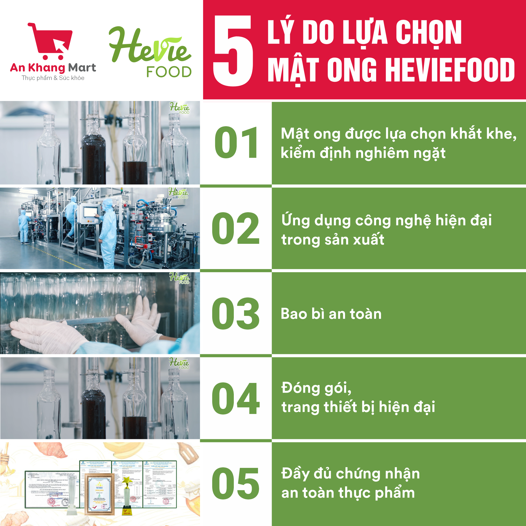 Mật ong nguyên chất xuất khẩu HeVieFood hoa nhãn/ hoa cafe hũ 500g