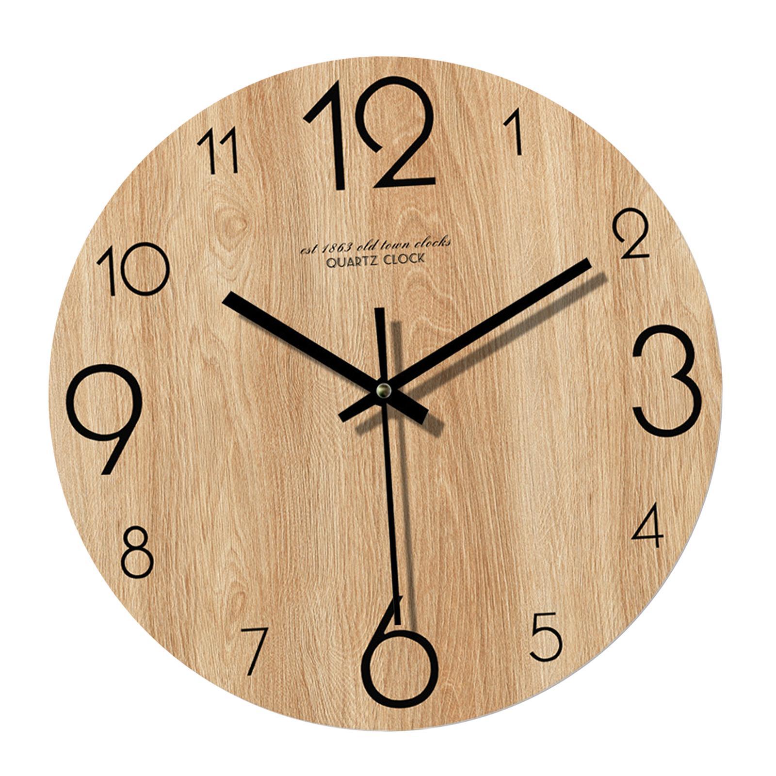 Wall Clock 12inch Fashion Non Ticking Clock for Bedroom Living Room Home