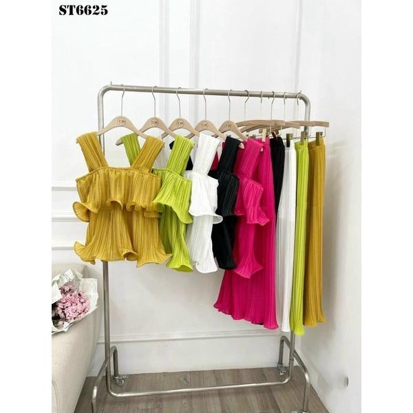 Đồ bộ nữ quần ống suông rộng vải lụa dập ly xốp, mịn, mát, ít nhăn * Set đồ bộ nữ mùa hè*