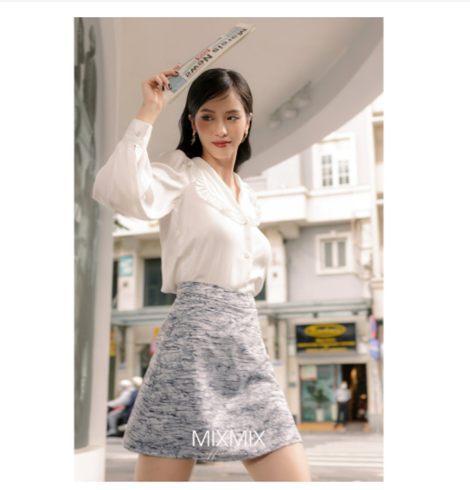 Chân váy chữ A vân gốm Dalila - Mixmix - thời trang công sở thiết kế