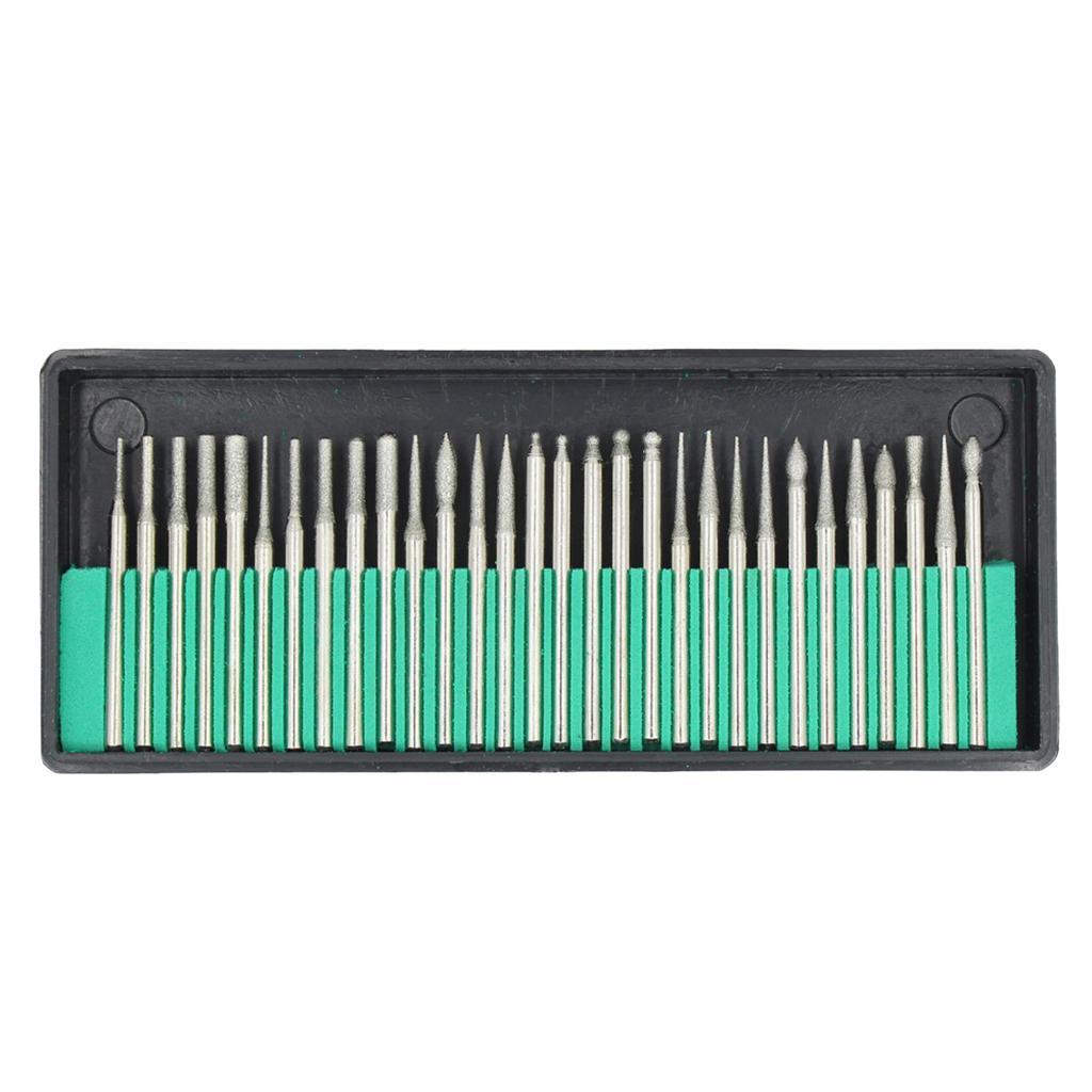 30 Pieces New 3mm Electric Grinding Head Burrs Bur Bit Set Shank Rotary Tool