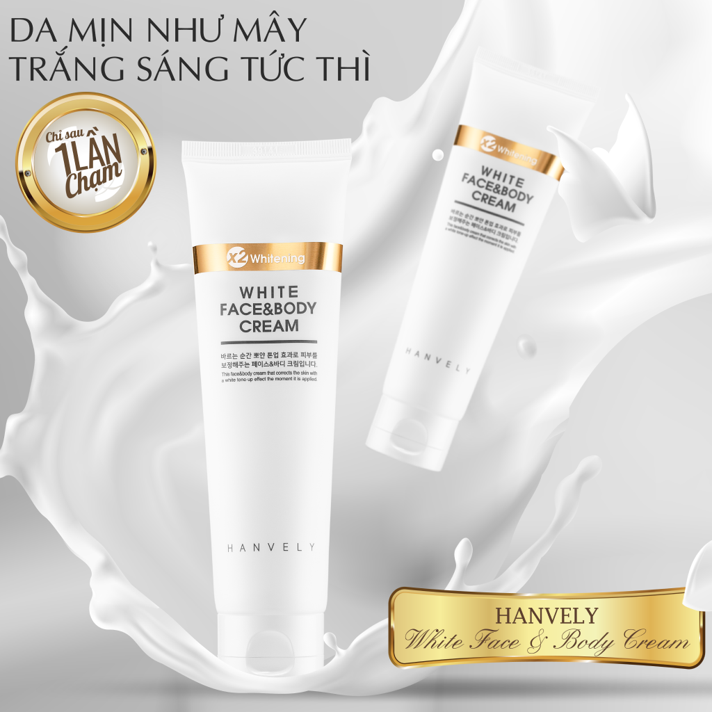 Kem Dưỡng Trắng Da Mặt Và Toàn Thân Hanvely White Face &amp; Body Cream 120ml