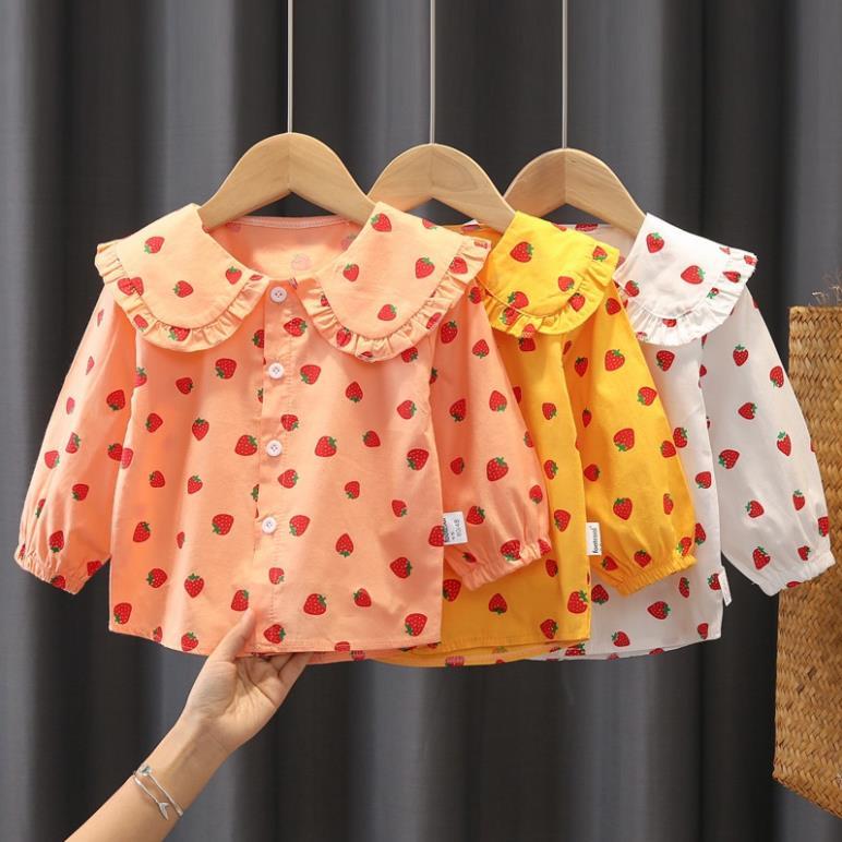 IAV7 Size80-120 (6-25kg) Áo sơmi lụa cho bé gái Hàng Quảng Châu Thời trang trẻ em