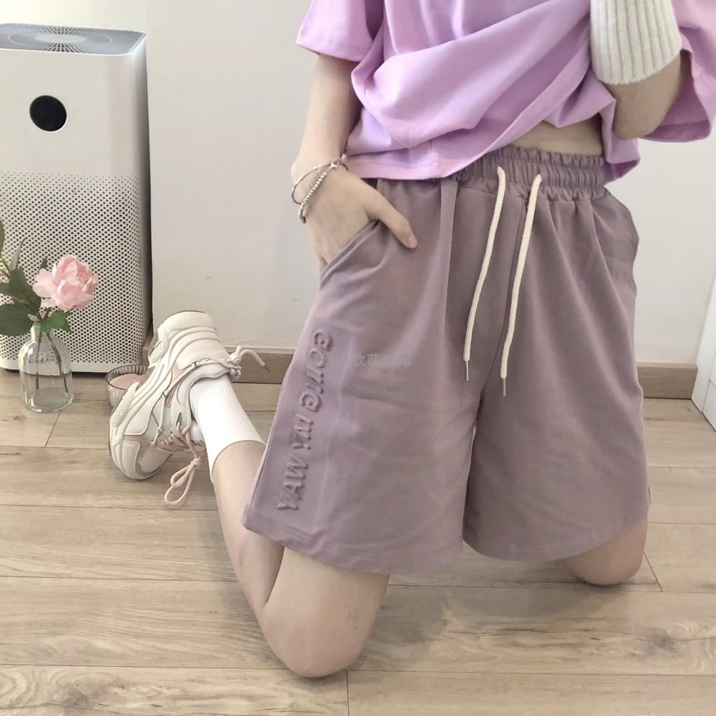 Quần đùi ép chữ nổi - quần tiện lợi đầy đủ màu sắc - hình dập nổi - freesize dưới 60 Kg