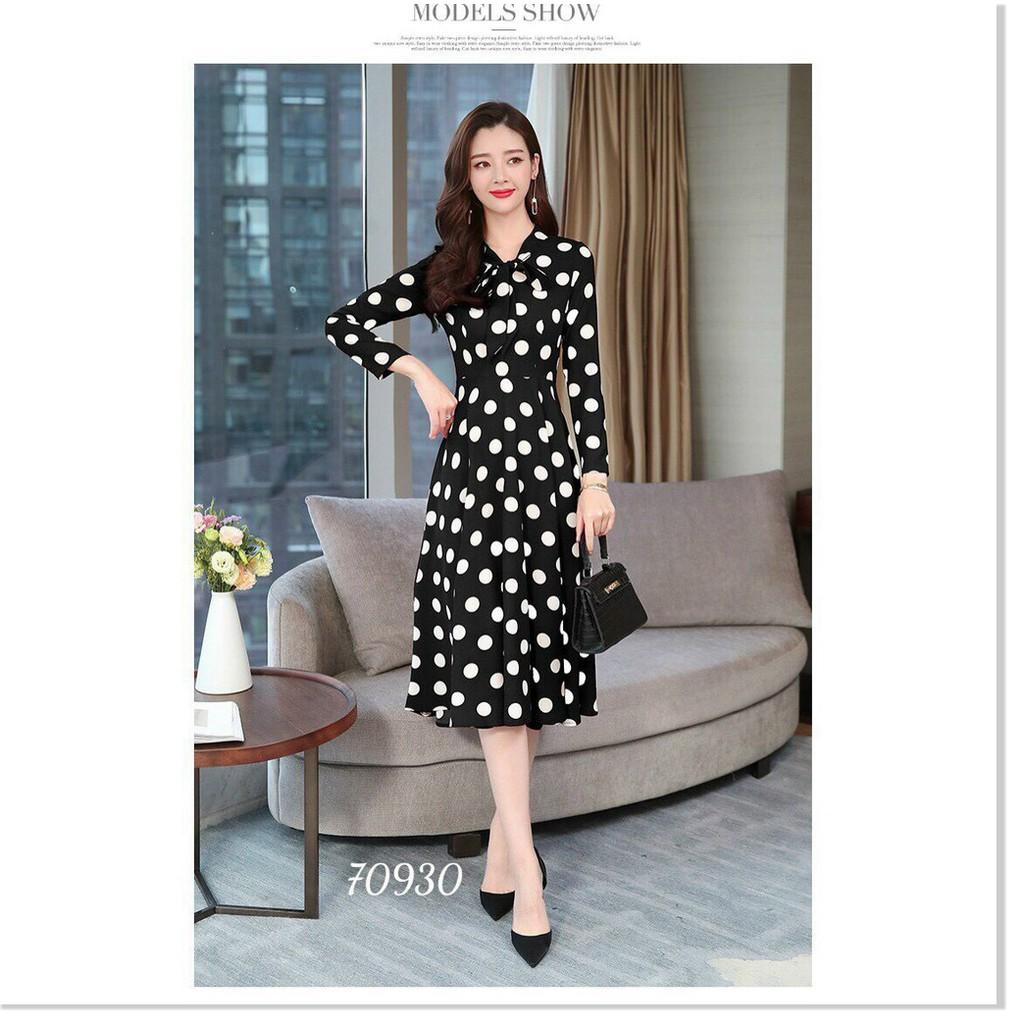 ĐẦM XÒE LỤA CHẤM BI DỰ TIỆC ĐẲNG CẤP PHU NHÂN THỜI TRANG MỚI KINGSHOP79