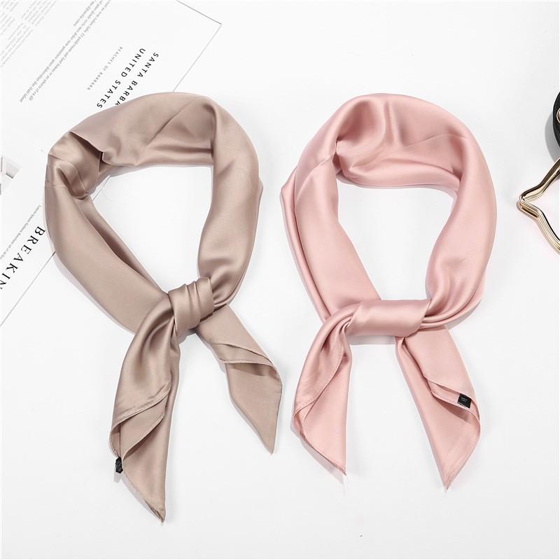 Khăn Lụa Vuông Cao Cấp Trơn Chất Liệu Lụa Chiffon 70x70cm - Mã KL039