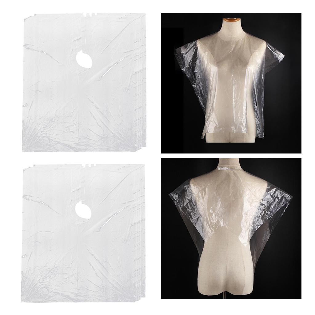 50Pcs Disposable Hair Cutting Cape Hair Salon Gown Capes Apron W/ Comb