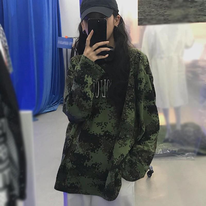 Áo Thun Nữ Tay Dài Dáng Rộng Phong Cách Hàn Quốc