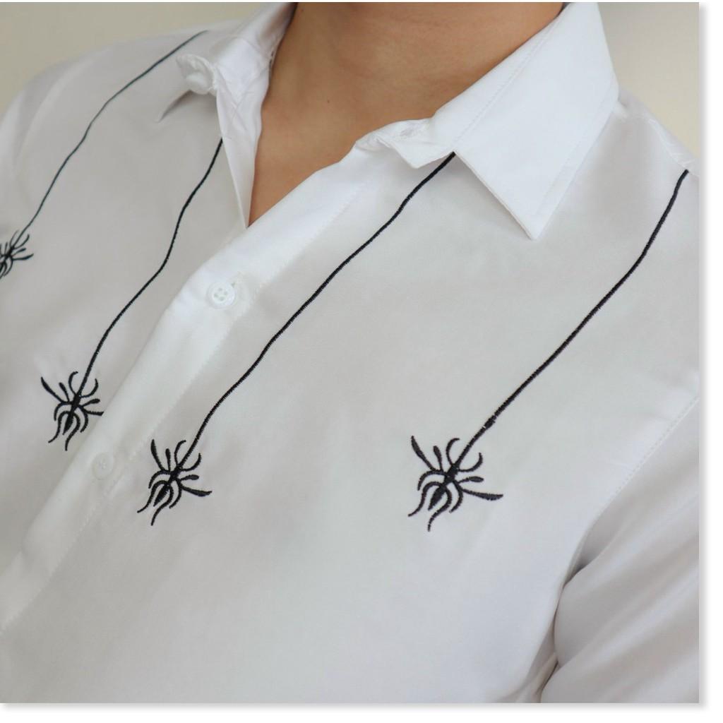Áo sơ mi in thêu dài tay nam cực đẹp phong cách hàn quốc cho các bạn trẻ KME FASHION