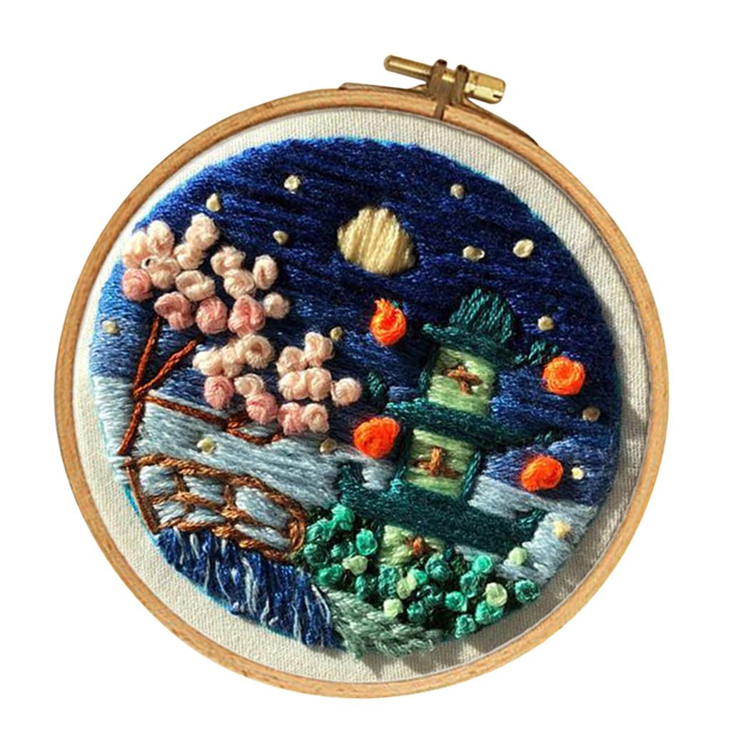 Pattern Handmade Embroidery Sampler Kit for Beginners Craft 11cm