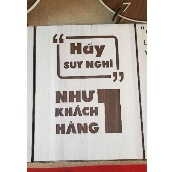 Tranh Gỗ Treo Tường Decor Nơi Làm Việc, Quán Cafe, Nhà Hàng- Hãy Suy Nghĩ Như Một Khách Hàng