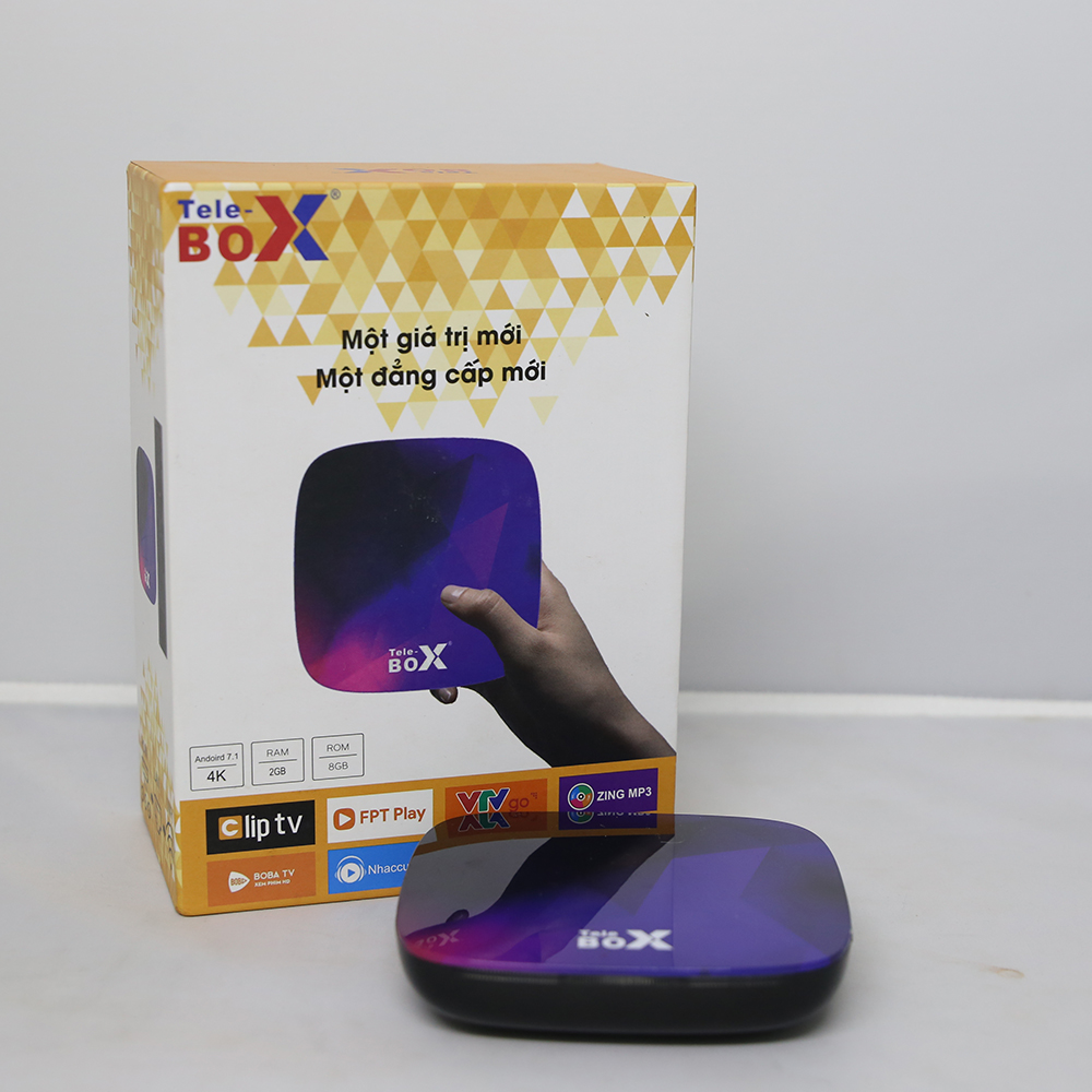 Đầu Android TiVi Box Telebox T8 Plus RAM 2Gb + Điều Khiển Voice Q5-A Chính Hãng