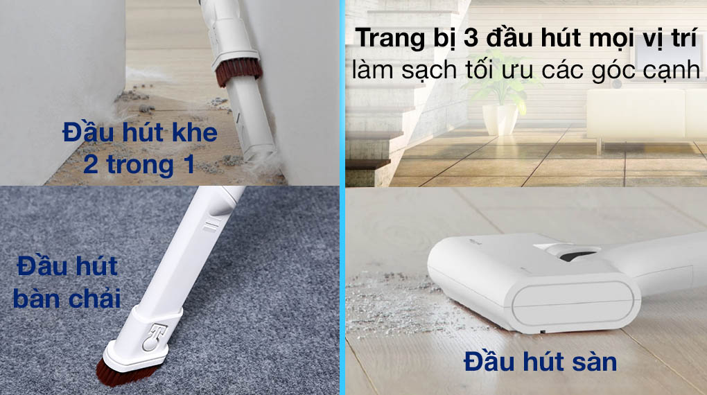 Máy hút bụi không dây Sothing VC01max , hút bụi lau nhà 2 trong 1, dung lượng pin 2500mAh, công suất hút khỏe tiếng ồn thấp- Hàng chính hãng
