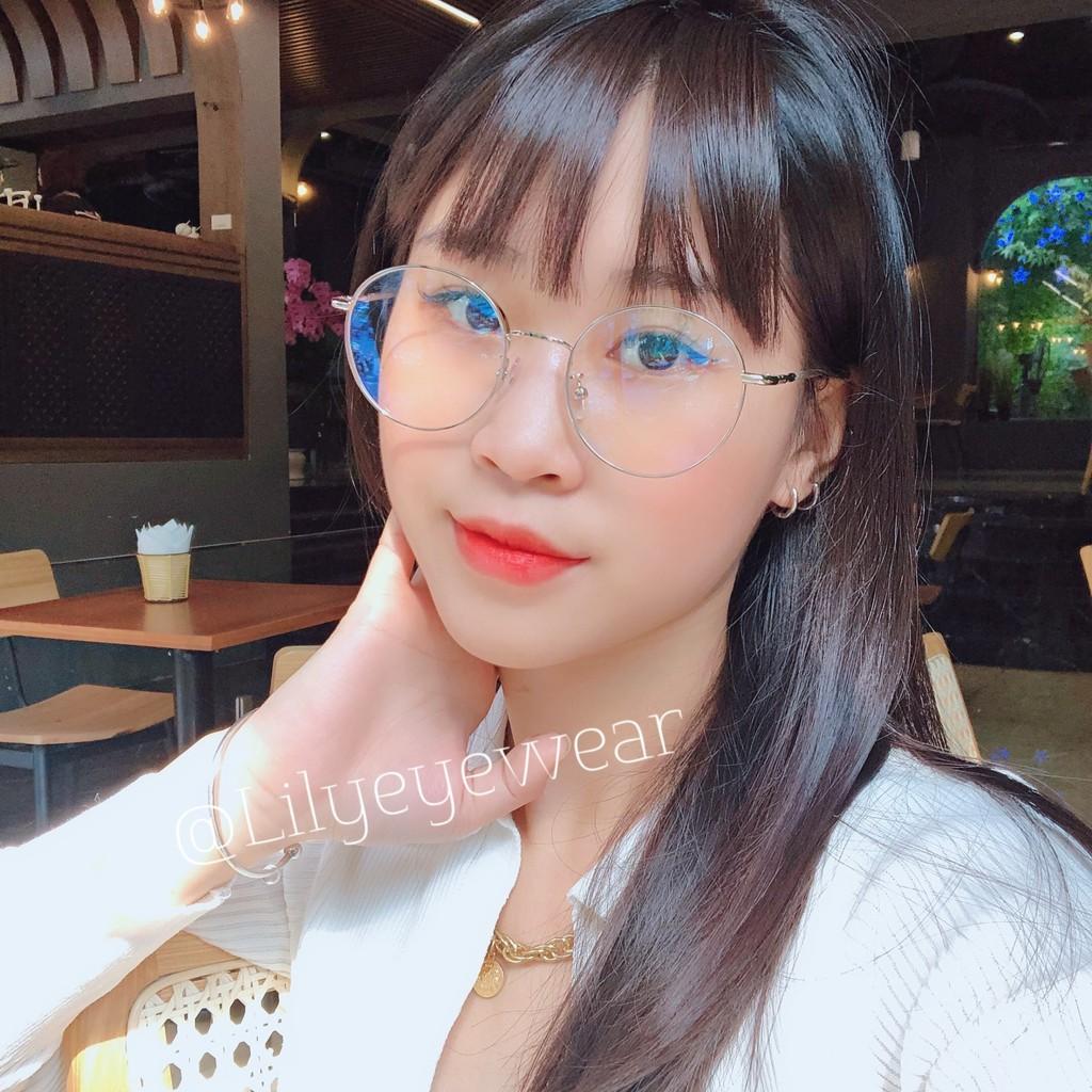 Gọng kính cận nam nữ Lilyeyewear mắt tròn, chất liệu kim loại thanh mảnh - 72323