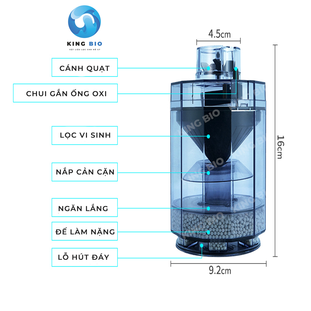Thiết bị sủi vi sinh hút phân cặn cho hồ cá