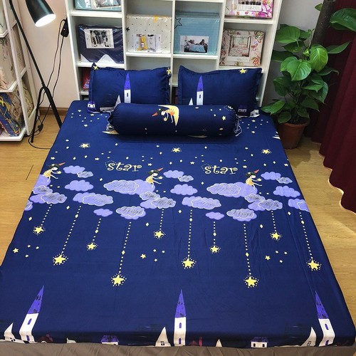 Bộ Drap Cotton poly hàn quốc 1m6 X 2m nhiều màu { 4 món }