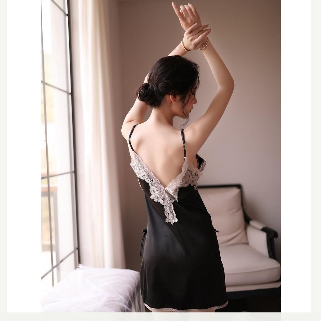 Váy ngủ lụa satin B1022 Quảng Châu cao cấp