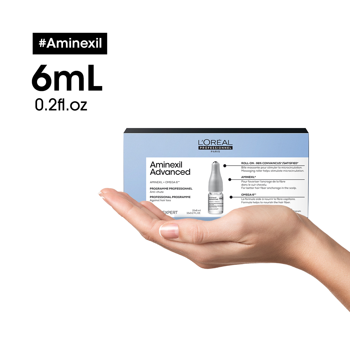 L'oreal Serie Expert Aminexil + Omega 6 Aminexil advanced anti - thinning hair programme double action 6ml x 10