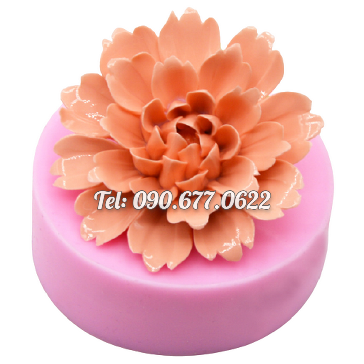 Khuôn silicone làm rau câu hoa mẫu đơn tầng loại 11 cm - Mã số 1353