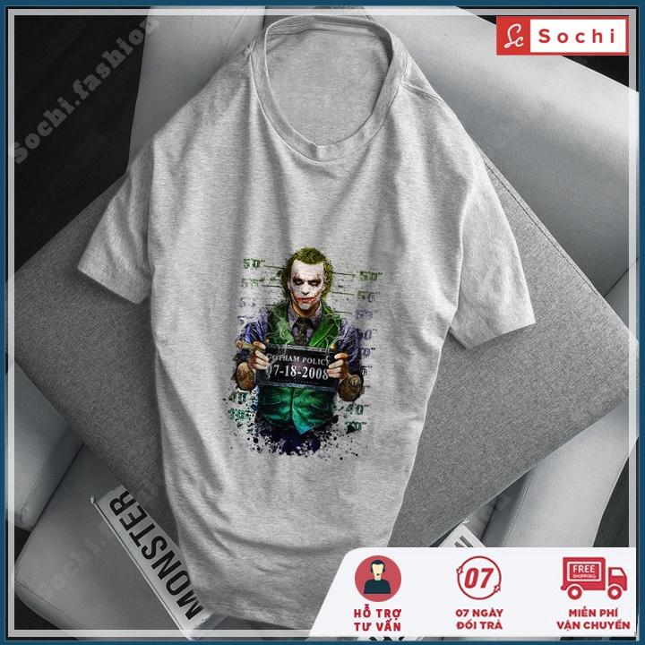 Áo thun nam tay ngắn cổ tròn, áo phông trơn nam unisex in Joker mã CZ04