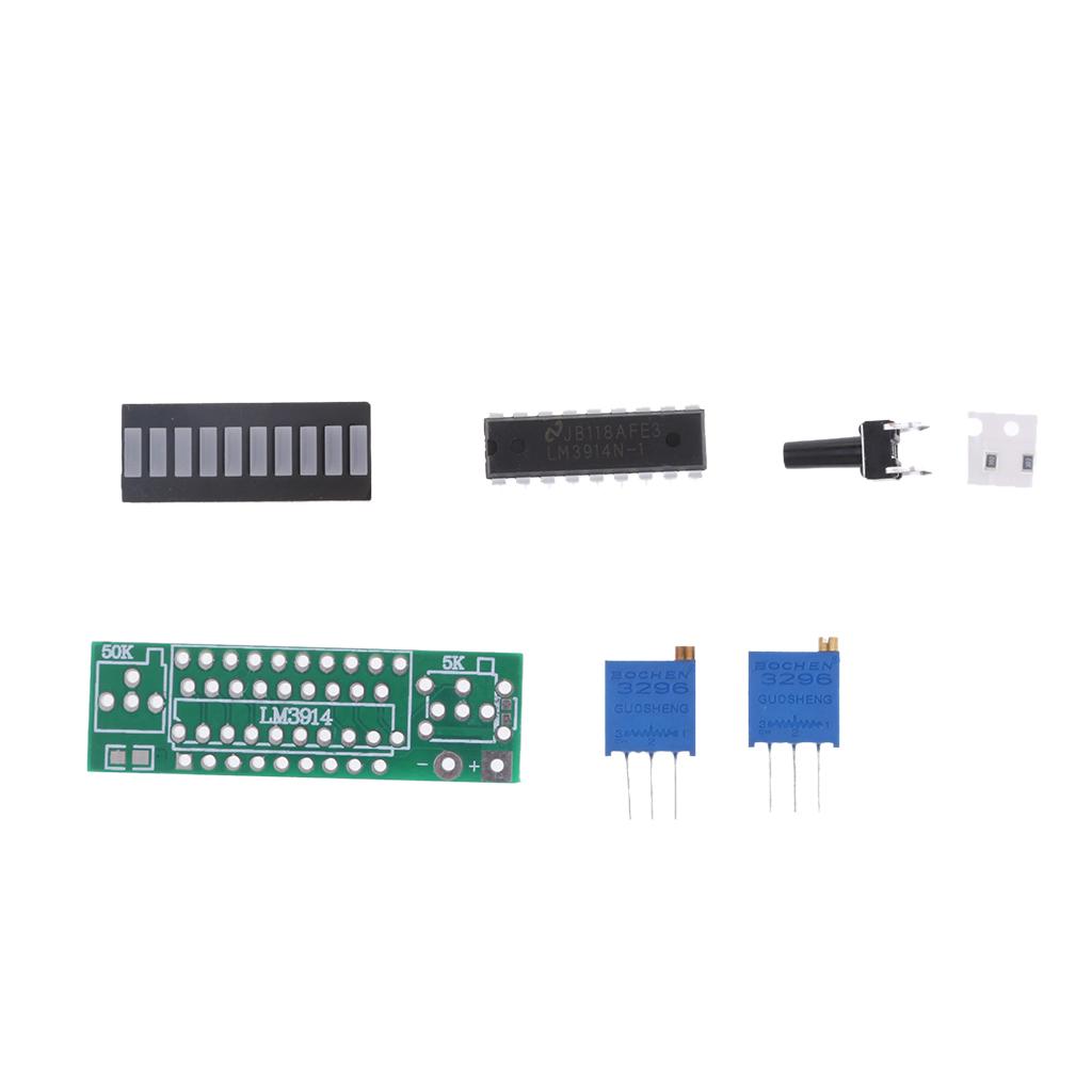 LM3914 10 Segment 5V 12V Battery Capacity Power LED Indicator Display Kits