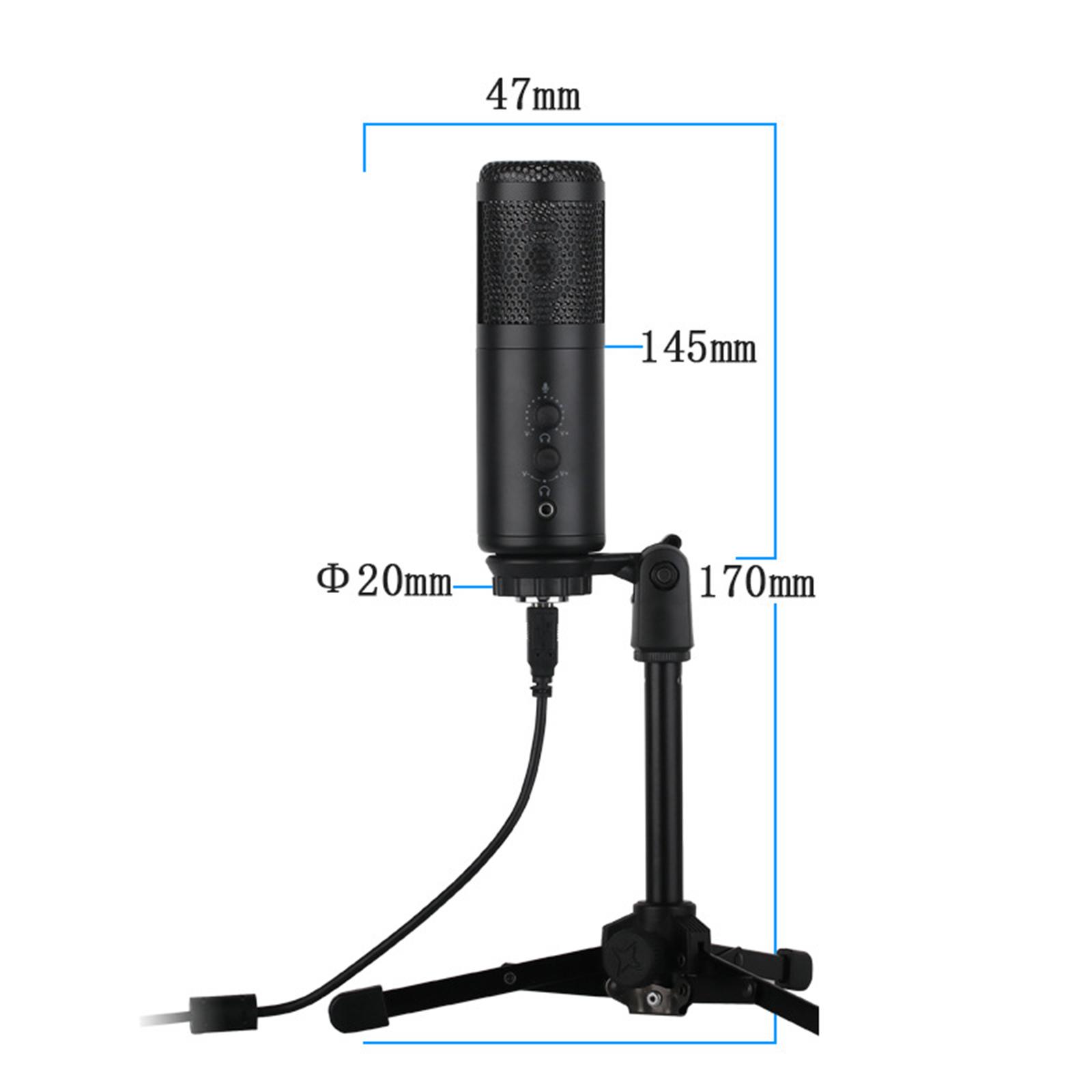 USB Condenser Microphone wTripod Stand For Game Chat Recording Computer