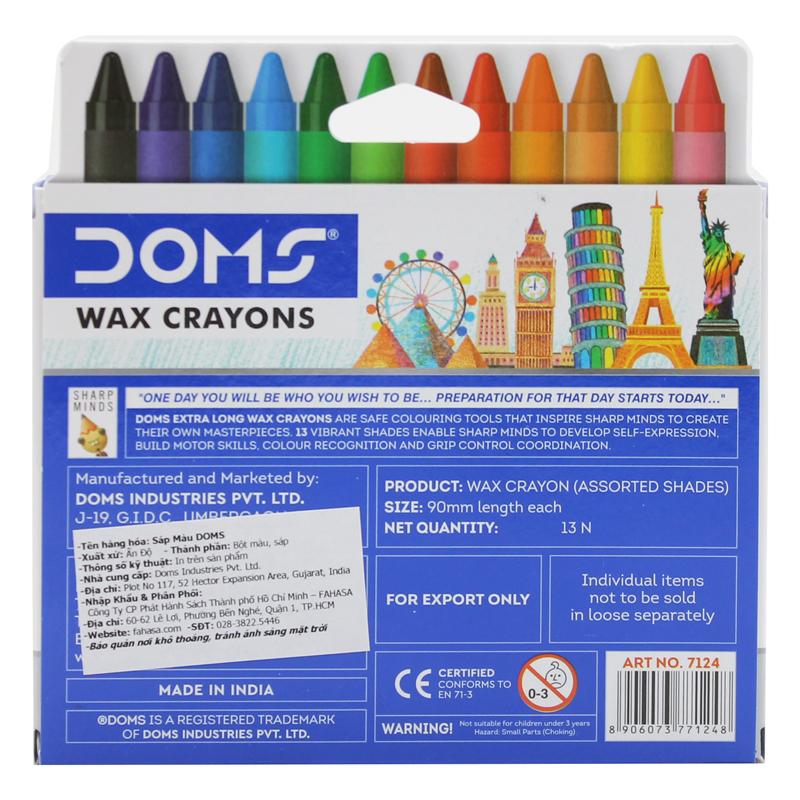 Hộp 12 Bút Sáp Màu Extra Long - DOMS 7124